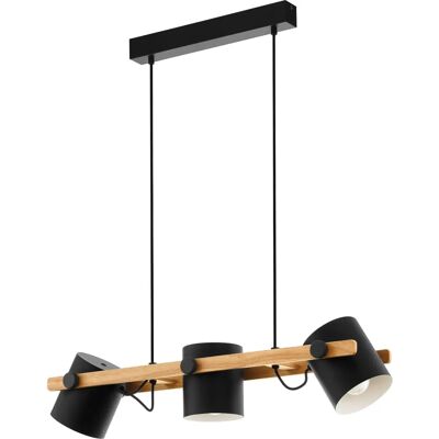 Lampa wisząca EGLO Hornwood - 3 źródła światła - Czarny/Braun/Beżowy - Skandynawski Design Lampa wisząca EGLO Hornwood - 3 źródła światła - Czarny/Braun/Beżowy - Skandynawski Design