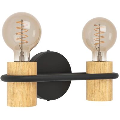 Lampada da Parete EGLO Nero Marrone - Luce da Parete con Attacco E27 Lampada da Parete EGLO Nero Marrone - Luce da Parete con Attacco E27