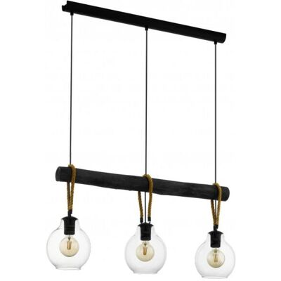 EGLO Roding Hängeleuchte - Verstellbar, Stahl & Holz - Wohnzimmerlampe EGLO Roding Hängeleuchte - Verstellbar, Stahl & Holz - Wohnzimmerlampe