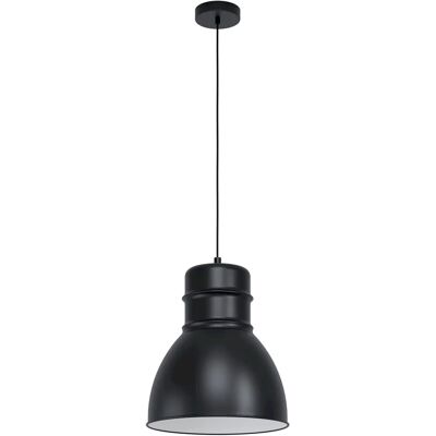 EGLO Czarnobiała Lampa wisząca Ebury - 60W Nowoczesny Styl Nordycki EGLO Czarnobiała Lampa wisząca Ebury - 60W Nowoczesny Styl Nordycki