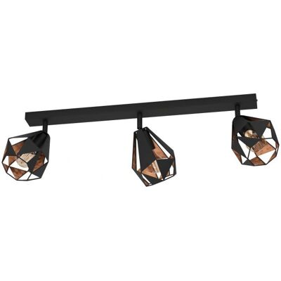 EGLO Carlton Deckenleuchte - Modern 3-Fach E27 Schwarz Kupfer EGLO Carlton Deckenleuchte - Modern 3-Fach E27 Schwarz Kupfer