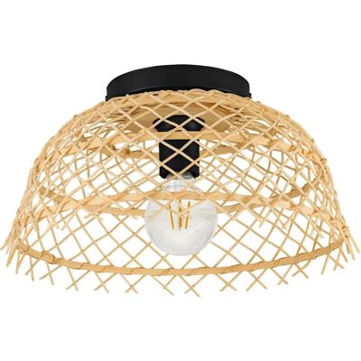 EGLO AUSNBY Plafonnier - Rotin, 37cm, 20cm, Noir - Publicité EGLO AUSNBY Plafonnier - Rotin, 37cm, 20cm, Noir - Publicité