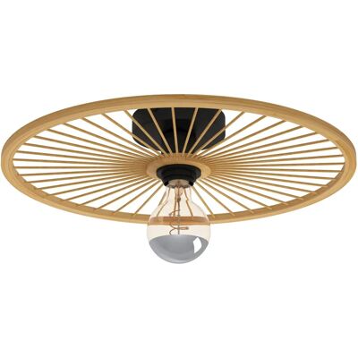 EGLO LEOMINSTER Deckenleuchte Schwarz Natur Bambus EGLO LEOMINSTER Deckenleuchte Schwarz Natur Bambus