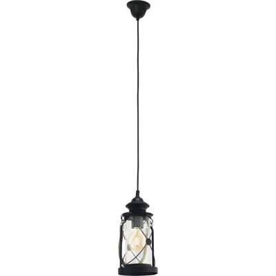 Vintage sufitowa lampa Eglo - E27, 14cm, Czarna, Rustykalny Styl Vintage sufitowa lampa Eglo - E27, 14cm, Czarna, Rustykalny Styl