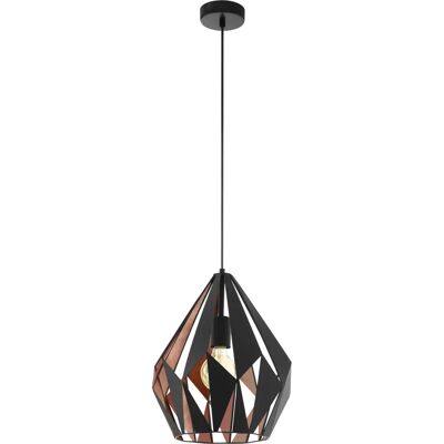 Suspension EGLO Carlton 1 noir et cuivre - Lampe suspendue Suspension EGLO Carlton 1 noir et cuivre - Lampe suspendue