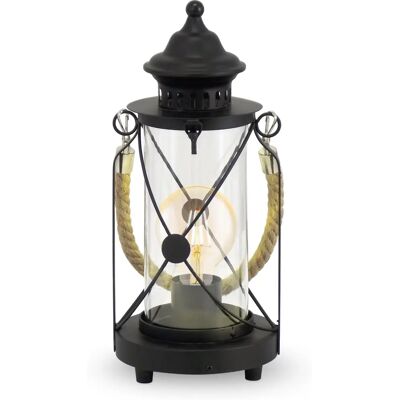 Eglo Vintage 49283 Laterne Tischlampe - Vintage Stil, Klarglas, Schwarz Eglo Vintage 49283 Laterne Tischlampe - Vintage Stil, Klarglas, Schwarz