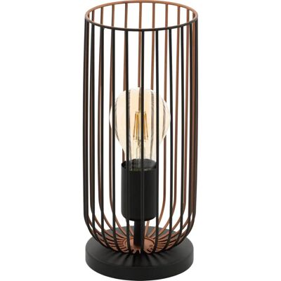 Lámpara de mesa vintage Eglo Roccamena - E27 60W negro y cobre Lámpara de mesa vintage Eglo Roccamena - E27 60W negro y cobre