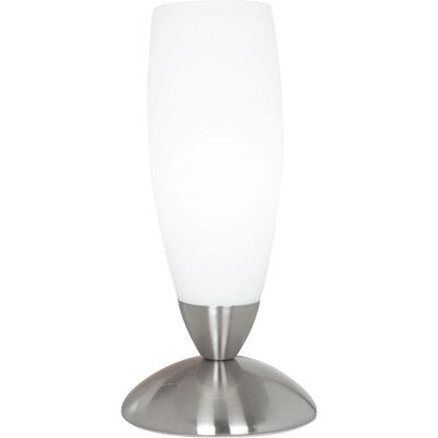 Lámpara de Mesa EGLO Níquel y Vidrio Blanco - E14 40W Lámpara de Mesa EGLO Níquel y Vidrio Blanco - E14 40W