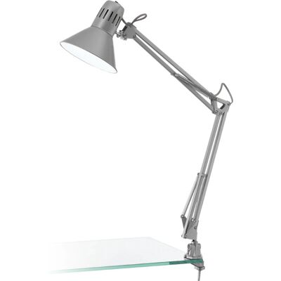 Eglo Srebrna Firmo Regulowana Lampka Biurkowa - Vintage Industrialny Design Eglo Srebrna Firmo Regulowana Lampka Biurkowa - Vintage Industrialny Design