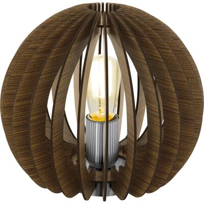 Lampa stołowa EGLO Cossano - Obudowa ze stali - Ciemnobrązowy drewniany klosz - IP20 Lampa stołowa EGLO Cossano - Obudowa ze stali - Ciemnobrązowy drewniany klosz - IP20
