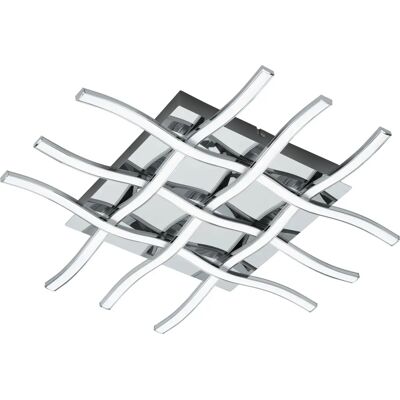 Eglo Lasana 1 LED Deckenleuchte - Modern 36W Weiß Chrom Quadrat Eglo Lasana 1 LED Deckenleuchte - Modern 36W Weiß Chrom Quadrat