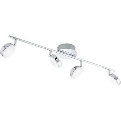 Lámpara de Techo LED Eglo Salto - Ajustable 4 Luces Cromo y Blanco Lámpara de Techo LED Eglo Salto - Ajustable 4 Luces Cromo y Blanco