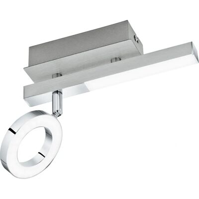 Eglo Marca Cardillio 1 Faretto LED da Parete o Soffitto Cromato e Bianco Acrilico Eglo Marca Cardillio 1 Faretto LED da Parete o Soffitto Cromato e Bianco Acrilico