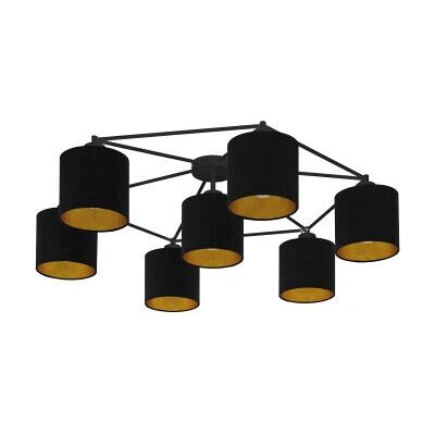 Lampa sufitowa semi-flush 7-punktowa Eglo Staiti czarna i złota Lampa sufitowa semi-flush 7-punktowa Eglo Staiti czarna i złota