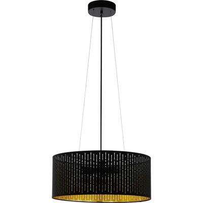 Eglo Schwarze und Gold Deckenleuchte - E27 Pendelleuchte mit 3 Leuchten Eglo Schwarze und Gold Deckenleuchte - E27 Pendelleuchte mit 3 Leuchten