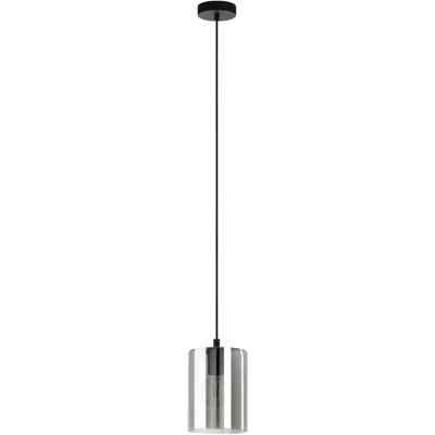 Eglo Cadaques 1 Pendant Light - Modern Black Smoke Glass E27 Eglo Cadaques 1 Pendant Light - Modern Black Smoke Glass E27