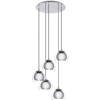 Lampada sospesa Eglo Rocamar 1 - Cromata, 5 coppe in vetro Lampada sospesa Eglo Rocamar 1 - Cromata, 5 coppe in vetro