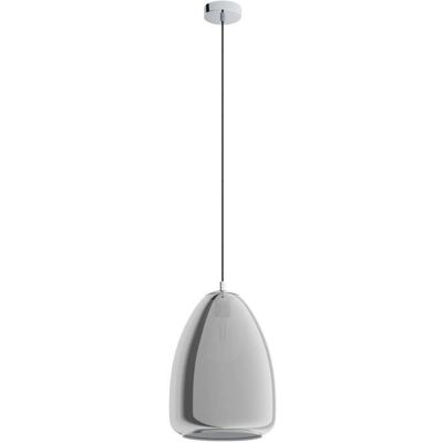 Eglo Alobrase 30cm Lampa sufitowa - Nowoczesna, Chrom i Czarny Szklany Eglo Alobrase 30cm Lampa sufitowa - Nowoczesna, Chrom i Czarny Szklany
