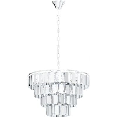 Lampa sufitowa Eglo Erseka - Regulowana wysokość - Nowoczesny design z kryształem - Salon i jadalnia - E14 Lampa sufitowa Eglo Erseka - Regulowana wysokość - Nowoczesny design z kryształem - Salon i jadalnia - E14