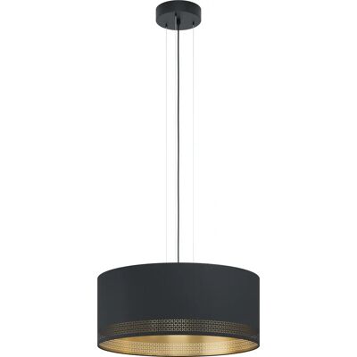 Lampa wisząca EGLO Esteperra - Cylindryczna, Czarna, Złota - Oświetlenie Lampa wisząca EGLO Esteperra - Cylindryczna, Czarna, Złota - Oświetlenie