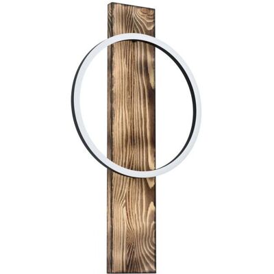 Eglo Boyal LED Wall Light - Rustic Oak, Black, 56cm Eglo Boyal LED Wall Light - Rustic Oak, Black, 56cm