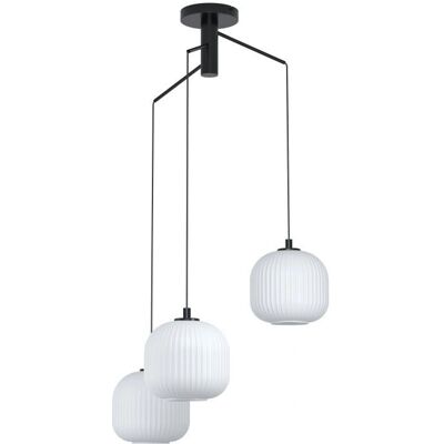 EGLO Mantunalle Lampa wisząca - E27, 62cm, Czarnobiała EGLO Mantunalle Lampa wisząca - E27, 62cm, Czarnobiała