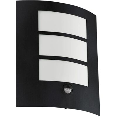 Eglo City E27 LED Vägglampa med PIR-sensor - Svart Eglo City E27 LED Vägglampa med PIR-sensor - Svart
