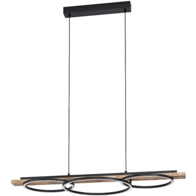 Luce a sospensione EGLO Boyal - LED, Regolabile, Rustico Acciaio & Legno Luce a sospensione EGLO Boyal - LED, Regolabile, Rustico Acciaio & Legno