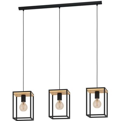 Lampa wisząca EGLO Libertad - Czarny Geometriczny Drewno - Styl Industrialny Lampa wisząca EGLO Libertad - Czarny Geometriczny Drewno - Styl Industrialny