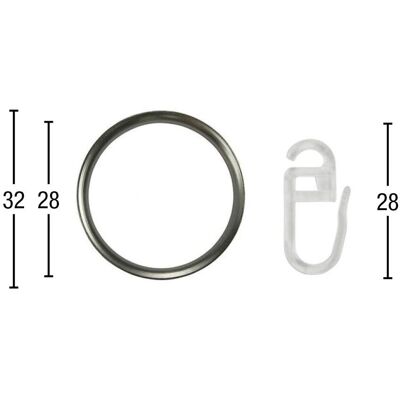 GARESA Edelstahl Gardinenring mit Haken - 20 Stück, silberfarben GARESA Edelstahl Gardinenring mit Haken - 20 Stück, silberfarben