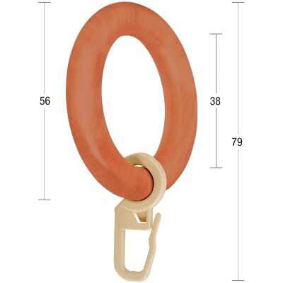 GARESA Holzring mit Haken - Gardinenbefestigungen für 28mm Stangen GARESA Holzring mit Haken - Gardinenbefestigungen für 28mm Stangen