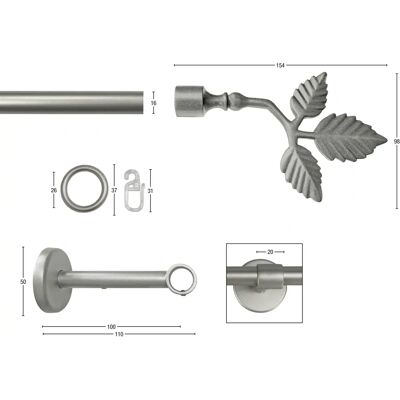 GARESA Rustika Metall Gardinenstange 250cm - Vorhangart GARESA Rustika Metall Gardinenstange 250cm - Vorhangart