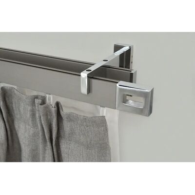 GARESA "FLAT" Gardinenstange - 410cm, Doppel, Silber GARESA "FLAT" Gardinenstange - 410cm, Doppel, Silber