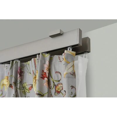 GARESA Flat Gardinenstange 260cm - Modern, Verlängerbar, Silber GARESA Flat Gardinenstange 260cm - Modern, Verlängerbar, Silber