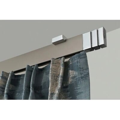 GARESA Flachprofil Gardinenstange 260cm - Aluminium, Silber, Deckenmontage GARESA Flachprofil Gardinenstange 260cm - Aluminium, Silber, Deckenmontage