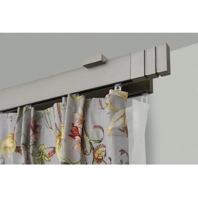 GARESA Flat Gardinenstange - 110cm, 2-läufig, modern, silber GARESA Flat Gardinenstange - 110cm, 2-läufig, modern, silber