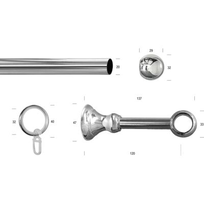 GARESA ANDREA Gardinenstange - Verstellbar, Metall, 440cm GARESA ANDREA Gardinenstange - Verstellbar, Metall, 440cm