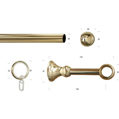 GARESA ANDREA Gardinenstange - grau - 410cm - Metall GARESA ANDREA Gardinenstange - grau - 410cm - Metall