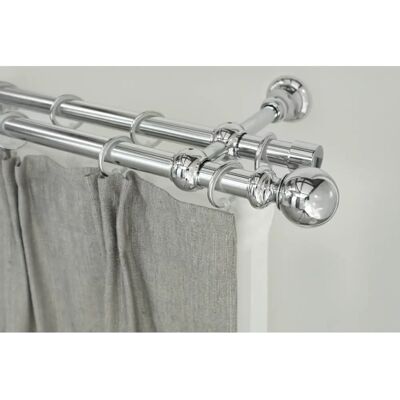 GARESA Andrea Gardinenstange - Verstellbar, 240cm, Grau, Zweiläufig GARESA Andrea Gardinenstange - Verstellbar, 240cm, Grau, Zweiläufig
