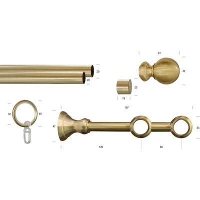GARESA ANDREA Gardinenstange - 480cm, 2-läufig, gold GARESA ANDREA Gardinenstange - 480cm, 2-läufig, gold