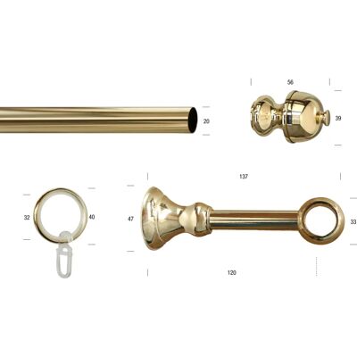 GARESA ANDREA Gardinenstange - 360cm, 20mm, Metall - Für mittelschwere Vorhänge GARESA ANDREA Gardinenstange - 360cm, 20mm, Metall - Für mittelschwere Vorhänge