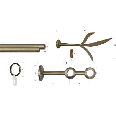 GARESA ESPERANCA Gardinenstange - Doppelstange, 180cm, Gold GARESA ESPERANCA Gardinenstange - Doppelstange, 180cm, Gold