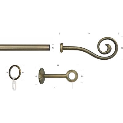 GARESA ESPERANCA Gold Gardinenstange GARESA ESPERANCA Gold Gardinenstange