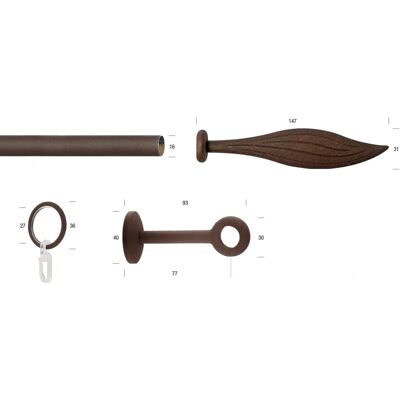 GARESA ESPERANCA Gardinenstange - Rustikal, Verlängerbar, 190cm GARESA ESPERANCA Gardinenstange - Rustikal, Verlängerbar, 190cm