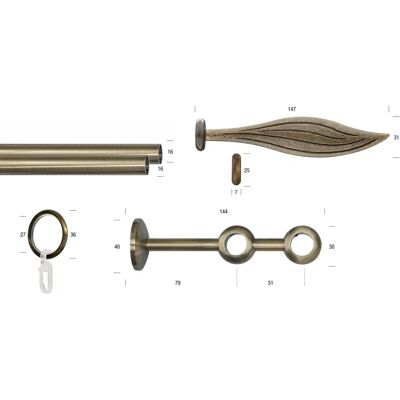 GARESA ESPERANCA Gold Gardinenstange - 170cm, doppelt GARESA ESPERANCA Gold Gardinenstange - 170cm, doppelt