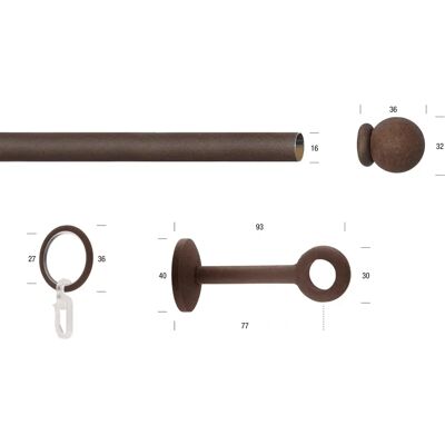 GARESA ESPERANCA Rustikale Metall Gardinenstange - 270cm, Braun GARESA ESPERANCA Rustikale Metall Gardinenstange - 270cm, Braun