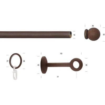 GARESA ESPERANCA Gardinenstange - 470cm, braun (rost), 1-läufig, Metall GARESA ESPERANCA Gardinenstange - 470cm, braun (rost), 1-läufig, Metall