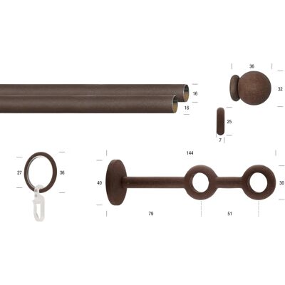 GARESA ESPERANCA Gardinenstange - Rustikal Eisen, 330cm, 2-läufig GARESA ESPERANCA Gardinenstange - Rustikal Eisen, 330cm, 2-läufig