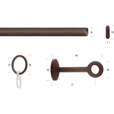 GARESA ESPERANCA Gardinenstange - Rustikal, 330cm, Braun (Rost), 1-läufig GARESA ESPERANCA Gardinenstange - Rustikal, 330cm, Braun (Rost), 1-läufig