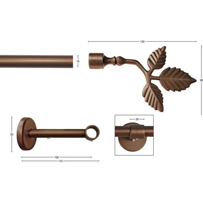 GARESA SHEET Bronzefarben Gardinenstange - Vorhangstange GARESA SHEET Bronzefarben Gardinenstange - Vorhangstange